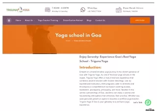 Yoga school in Goa