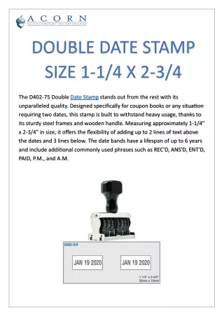 double date stamp size 1 1 4 x 2 3 4