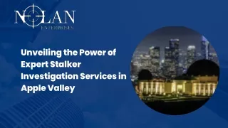 Professional Stalker Investigation Services In Apple Valley