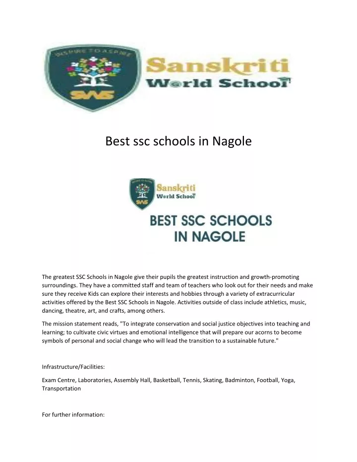 best ssc schools in nagole