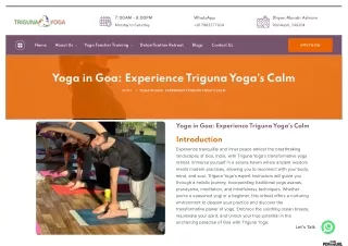 Yoga Classes in Goa