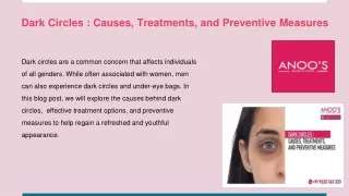 dark circles causes treatments and preventive measures