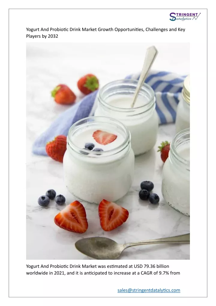yogurt and probiotic drink market growth