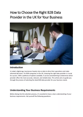 How to Choose the Right B2B Data Provider in the UK for Your Business