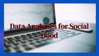 Data analytics for social good