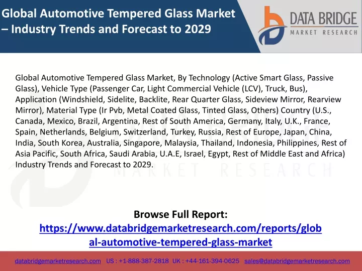 global automotive tempered glass market industry