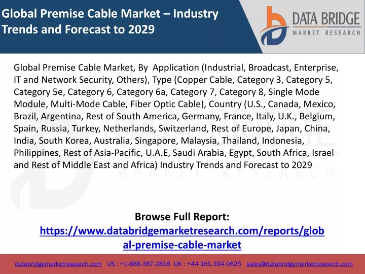 global premise cable market industry trends