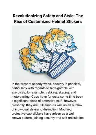 Revolutionizing Safety and Style_ The Rise of Customized Helmet Stickers