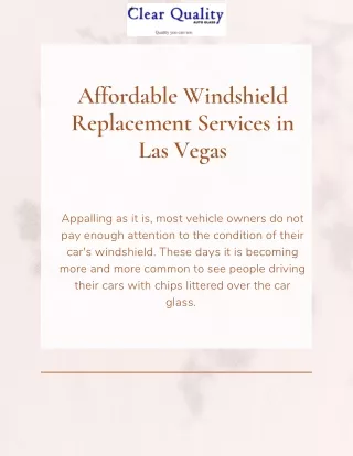 affordable windshield replacement services