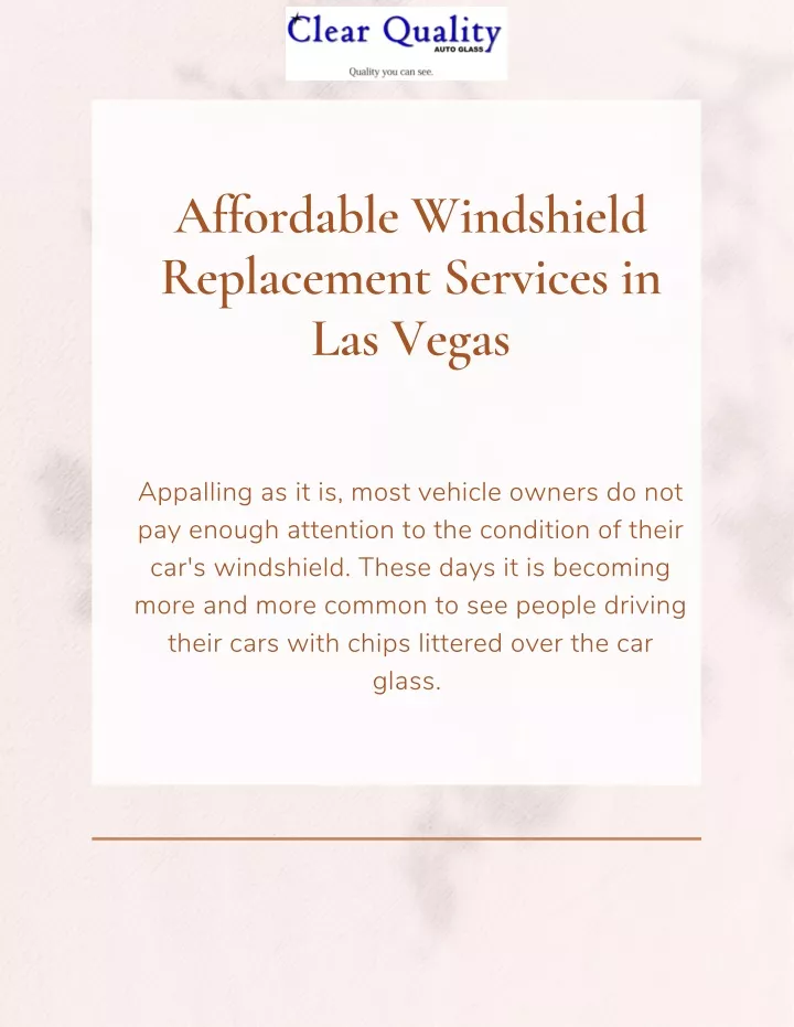 affordable windshield replacement services