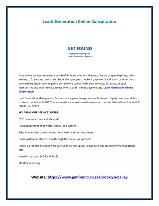 leads generation online consultation