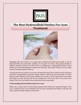 The Best Hydrocolloid Patches For Acne Treatment