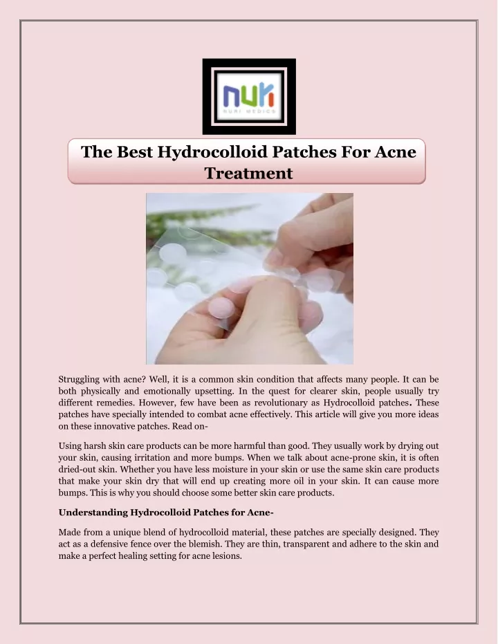 the best hydrocolloid patches for acne treatment