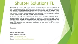 Shutter Solutions FL