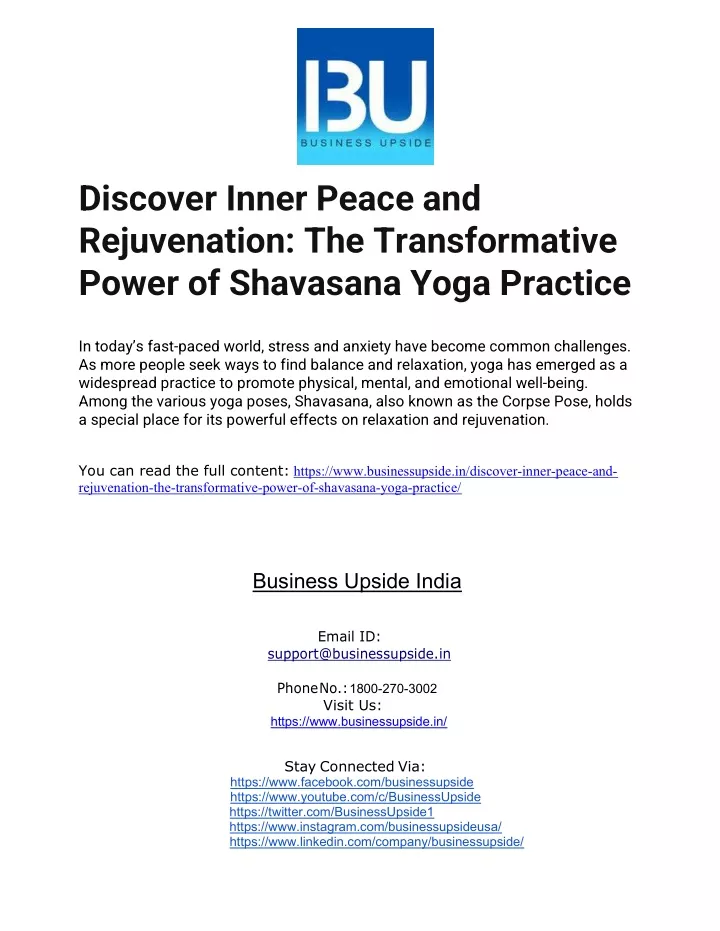 discover inner peace and rejuvenation