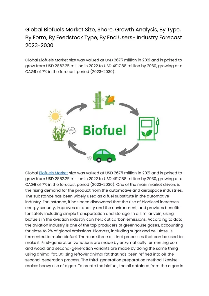 global biofuels market size share growth analysis