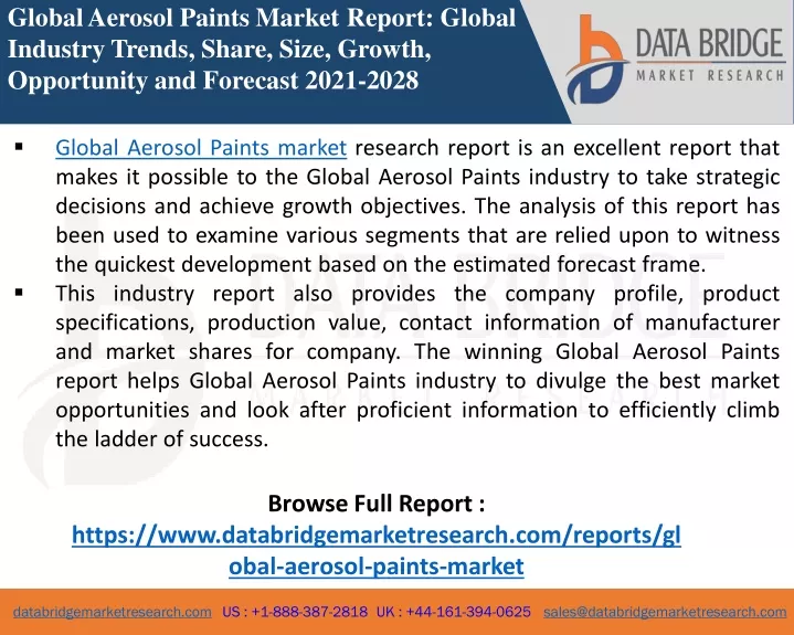 global aerosol paints market report global