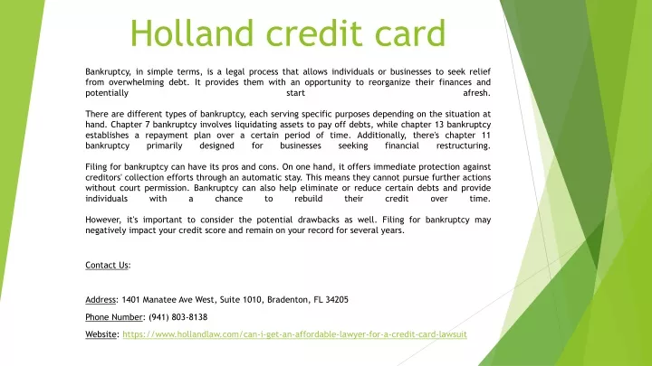 holland credit card