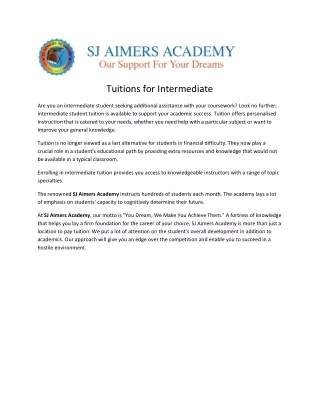 tuitions for intermediate