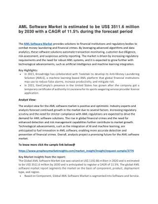 aml software market is estimated to be us 3511