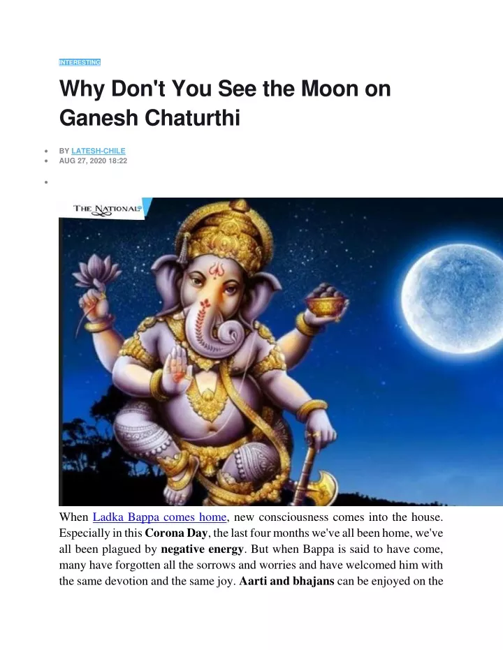 interesting why don t you see the moon on ganesh