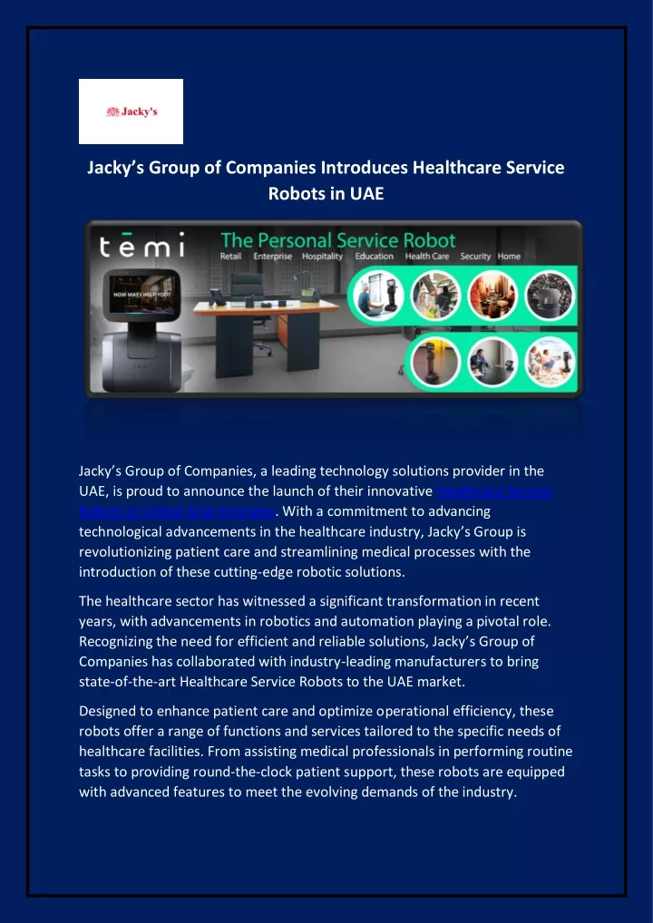 jacky s group of companies introduces healthcare