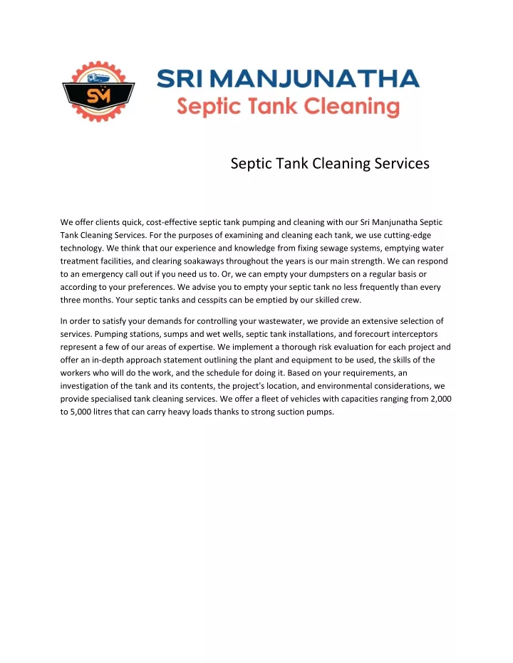 septic tank cleaning services