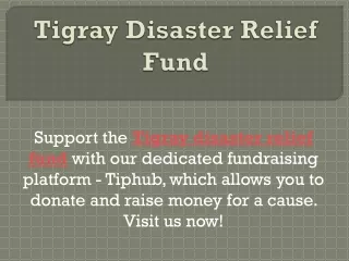 Tigray Disaster Relief Fund