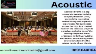 Top Wedding Event Management Companies In India-Acoustic Events