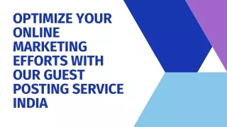 optimize your online marketing efforts with