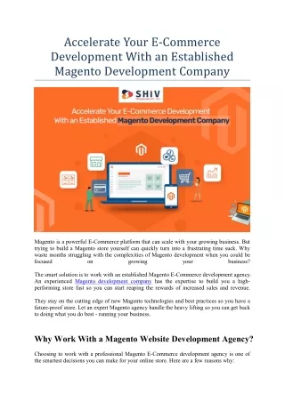 accelerate your e commerce development with