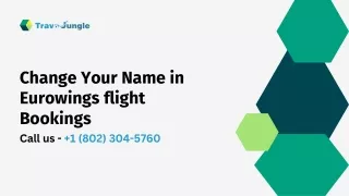 Change Your Name in Eurowings flight Bookings