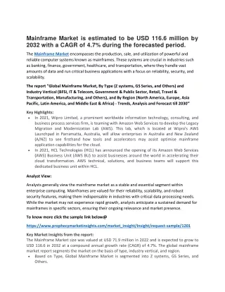 mainframe market is estimated