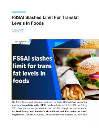 all things trending fssai slashes limit