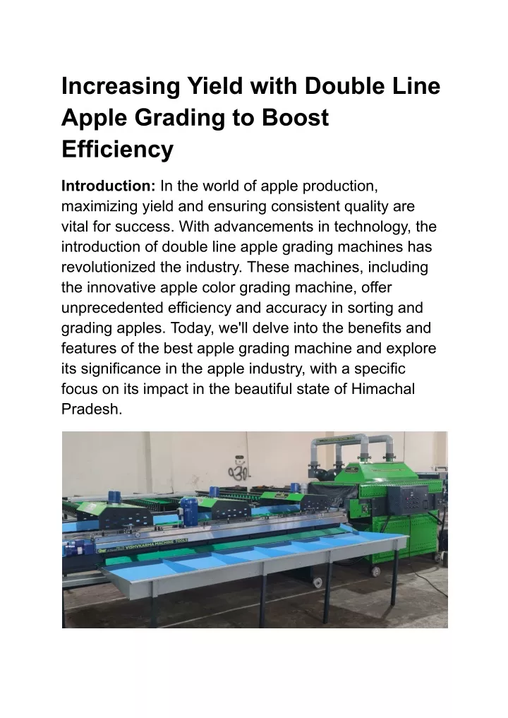 increasing yield with double line apple grading