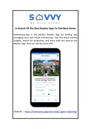 In Search Of The Best Realtor App To Find Best Home
