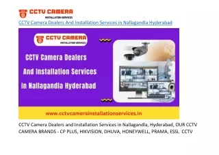 CCTV Camera Dealers And Installation Services in Nallagandla Hyderabad