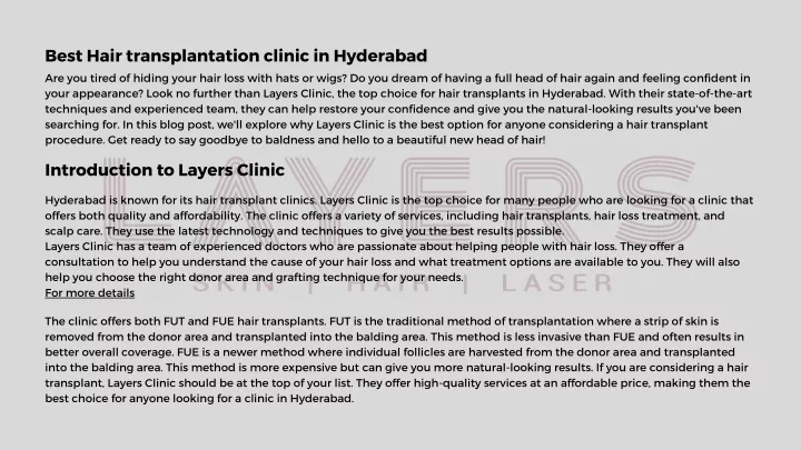 best hair transplantation clinic in hyderabad