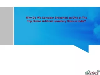 Why Do We Consider ShreeHari as One of The Top Online Artificial Jewellery Sites in India?