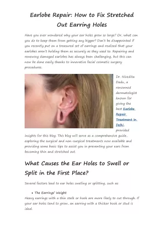 Earlobe Repair: How to Fix Stretched Out Earring Holes