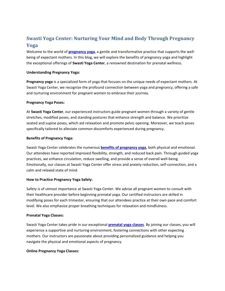swasti yoga center nurturing your mind and body