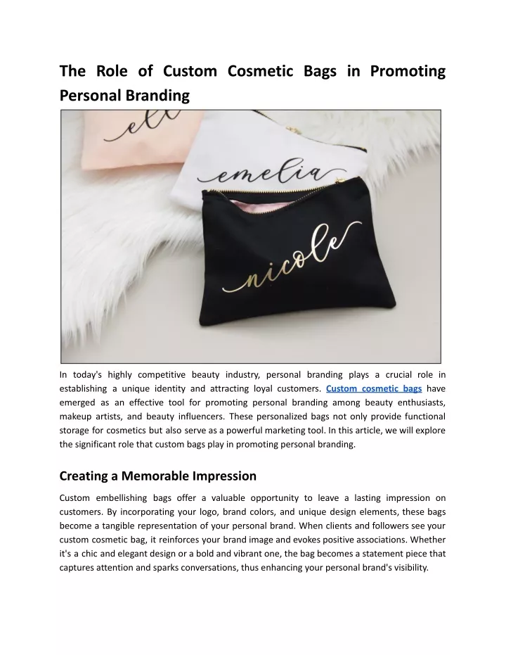 the role of custom cosmetic bags in promoting