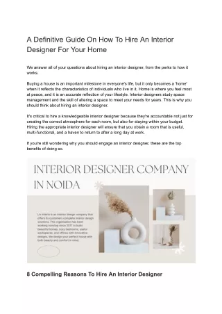 A Definitive Guide On How To Hire An Interior Designer For Your Home