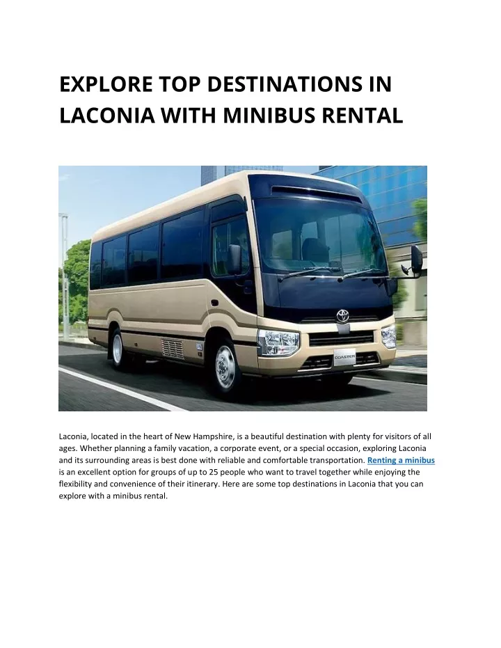 explore top destinations in laconia with minibus