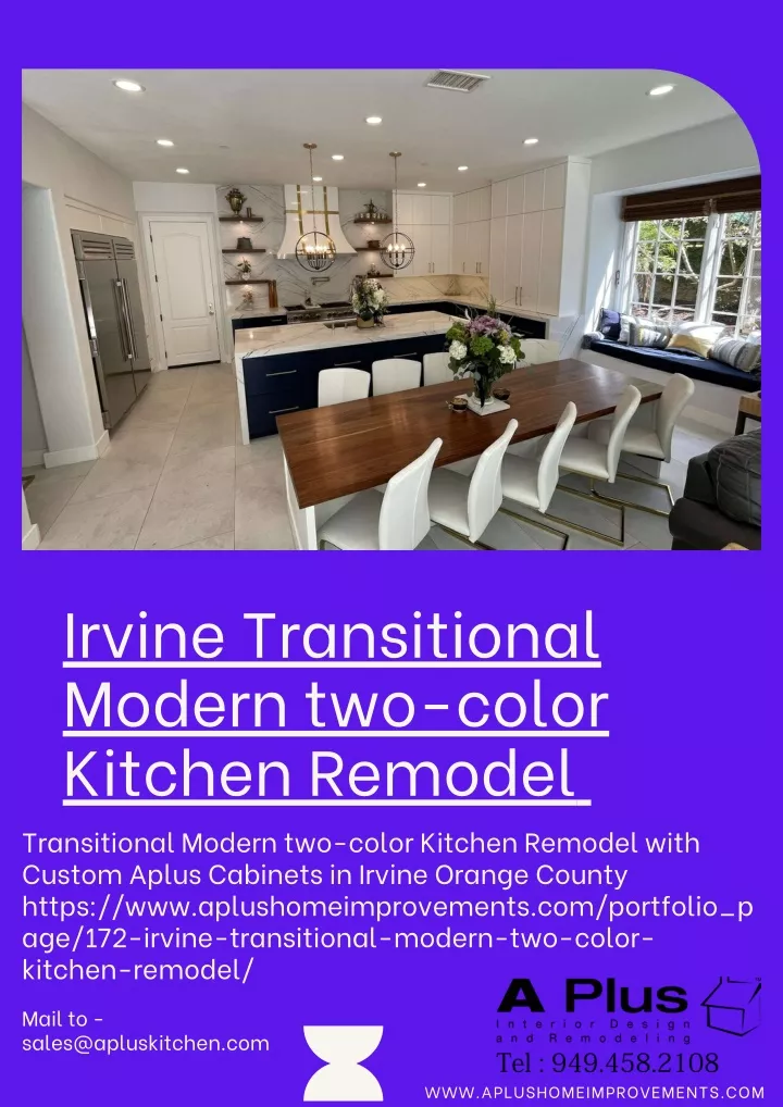 irvine transitional modern two color kitchen