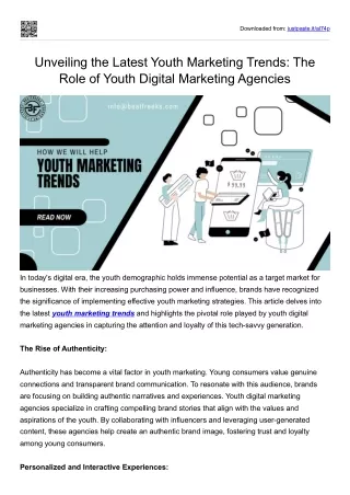 Unveiling the Latest Youth Marketing Trends: The Role of Youth engagement strate