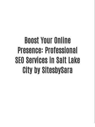 SEO Services Salt Lake City
