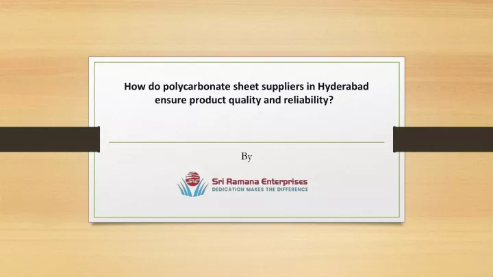 how do polycarbonate sheet suppliers in hyderabad
