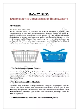 Basket Bliss: Embracing the Convenience of Hand Baskets!