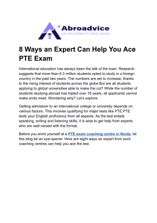 8 Ways an Expert Can Help You Ace PTE Exam